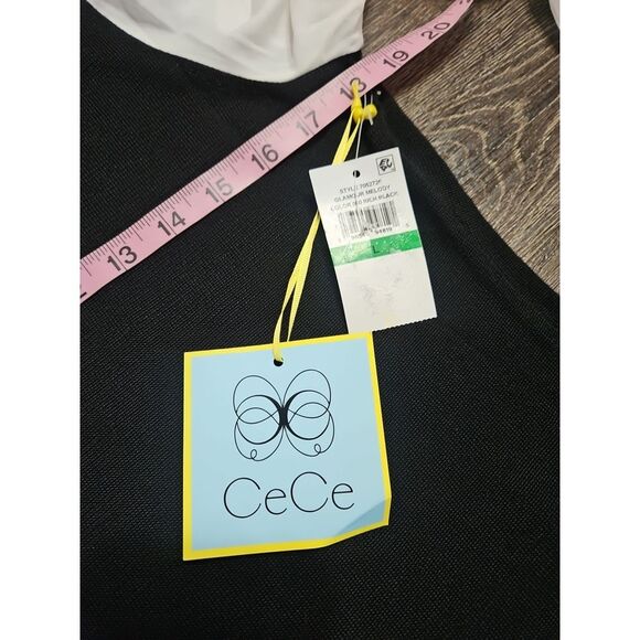 CeCe Women's Bow Tie-Neck & Sleeve‎ Mixed Media Sweater Dress Large - Picture 9 of 10